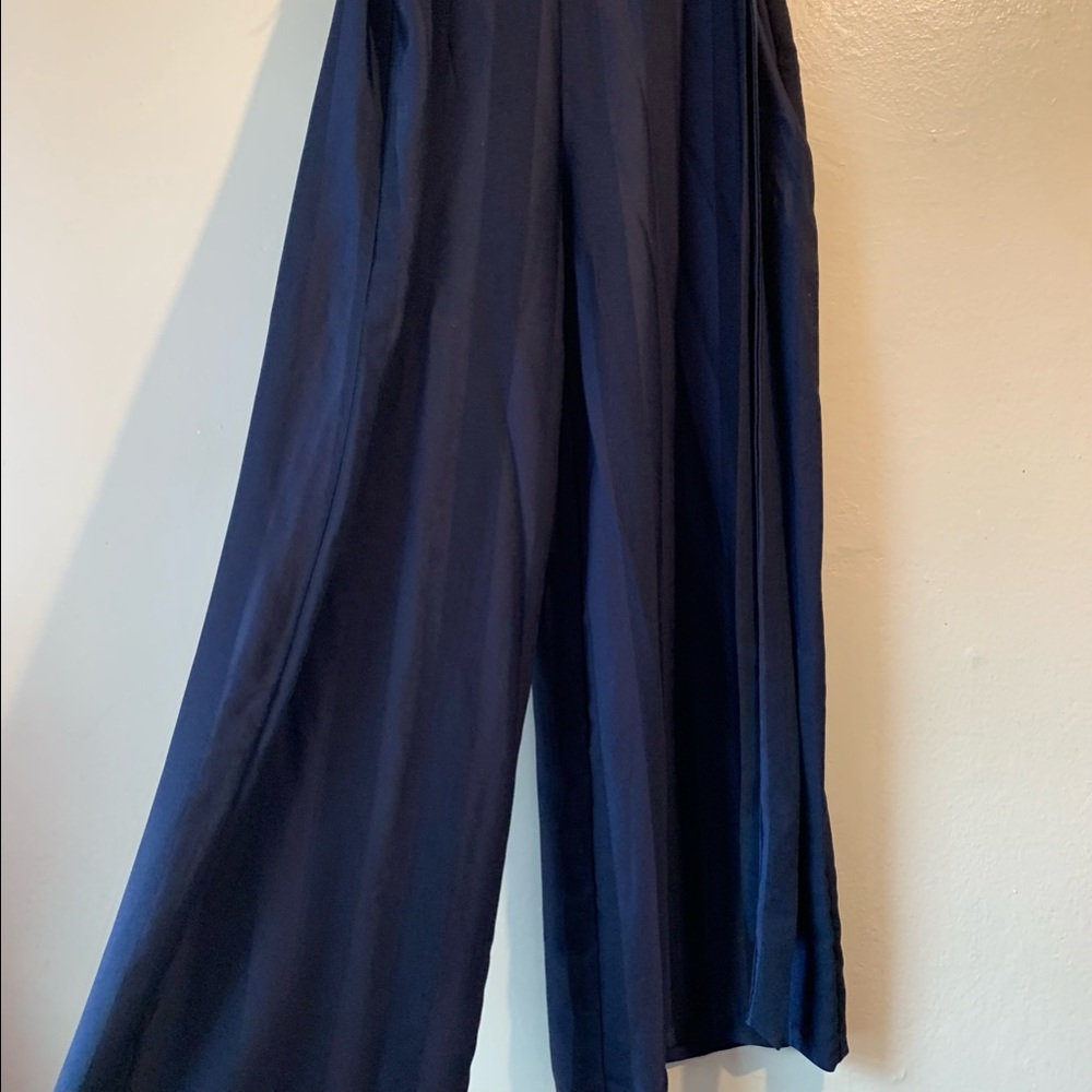 ECI New York Women's Striped Jacquard Pants Size L loose belt loop cropped